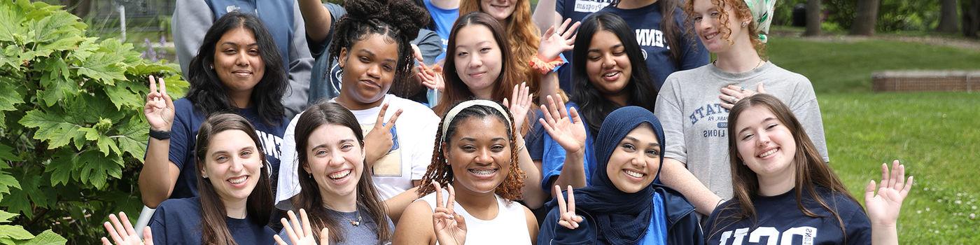 Welcoming group of Penn State Brandywine students